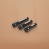 Three black flashlights are displayed side by side with blue button LED light strips Specification image